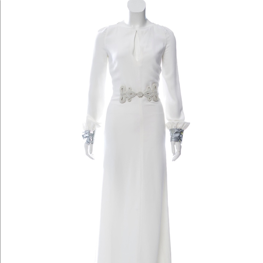 Roberto Cavalli Embroidered White Gown